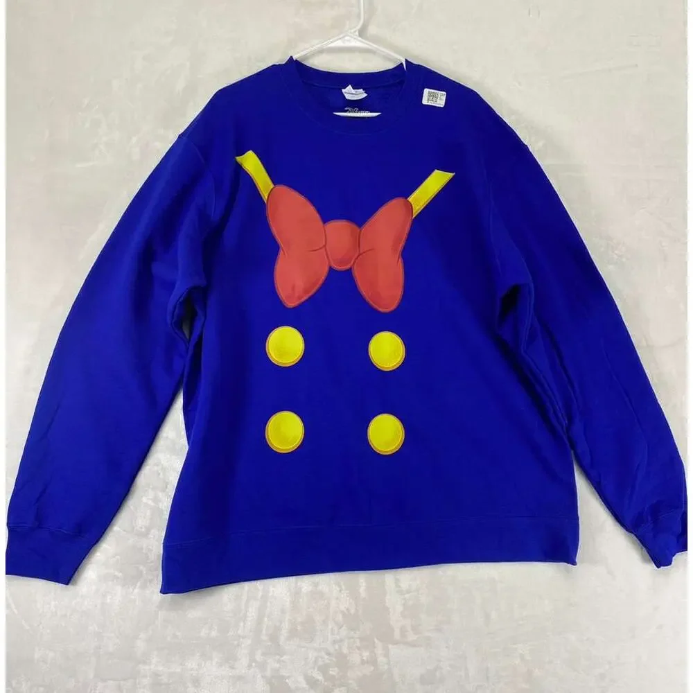 Disney Mickey And Friends Donald Duck Costume Sweatshirt cotton blend Sz XL